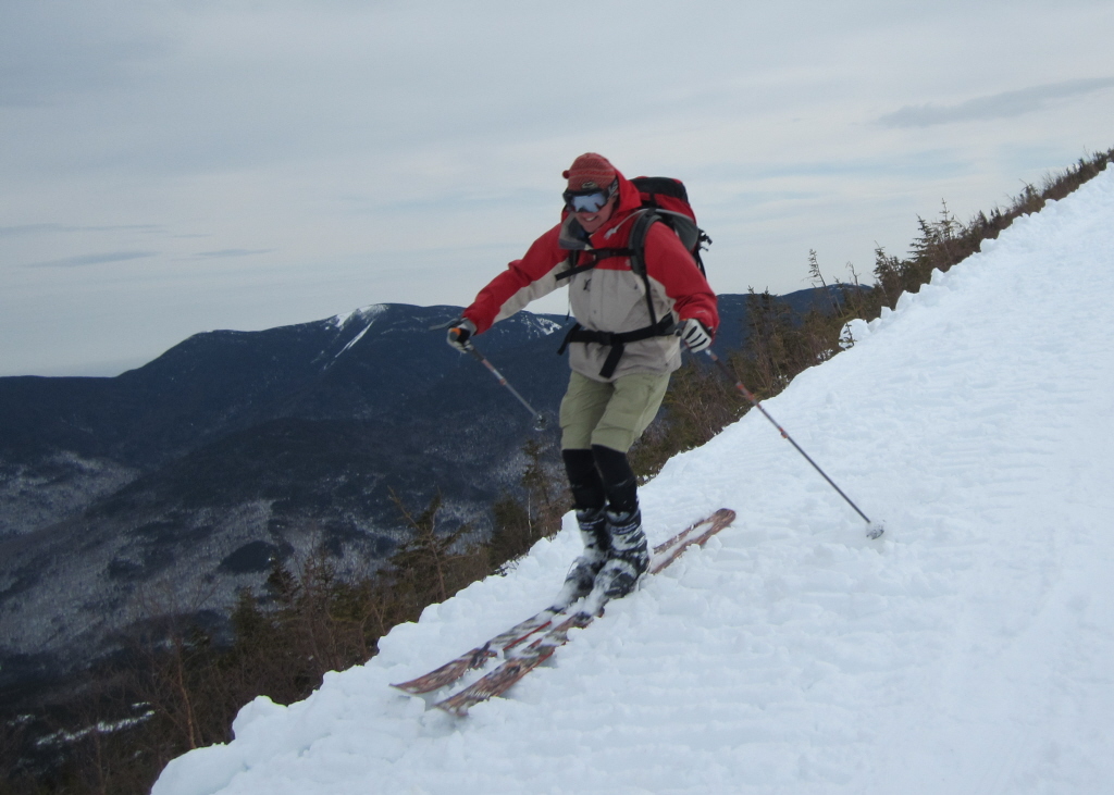 Bo Adams on the descent of the 5-mile grade, where his grandfather Shumway skied roped to his companions a century ago.