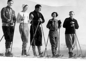 Erling Strom, center, teaches a ski class at Lake Placid