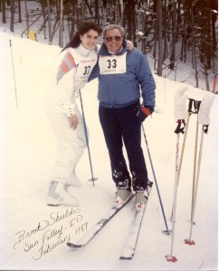 What a life! Cal Conniff with Brooke Shields in Sun Valley, 1987.